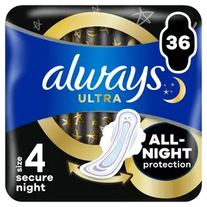 ALWAYS Ultra Secure Night hygienické vložky (vel. 4) s křidélky 36 ks