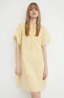 Bavlněné šaty Bruuns Bazaar WoodbineBBJulia dress žlutá barva, mini, BBW3948