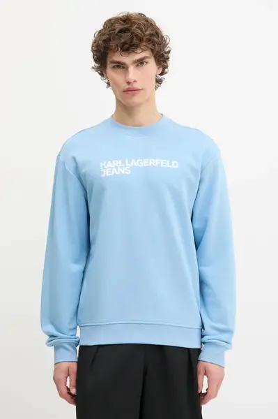 Mikina Karl Lagerfeld Jeans pánská, černá barva, s potiskem, A1M20001