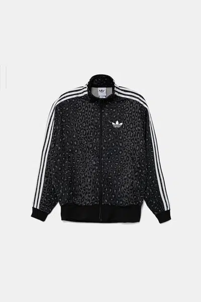 Mikina adidas Originals Firebird pánská, černá barva, vzorovaná, JV7579