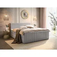 Boxxx AMERICKÁ POSTEL, 160/200 cm, světle šedá