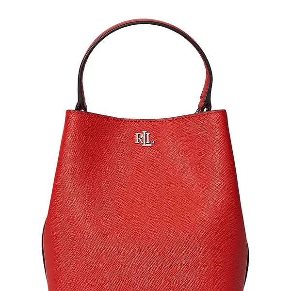 Kožená kabelka Lauren Ralph Lauren oranžová barva, 431969365