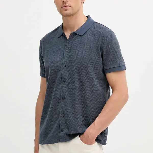 Košile Guess CALVIN pánská, modrá barva, regular, s klasickým límcem, M5YP20 KCWN2