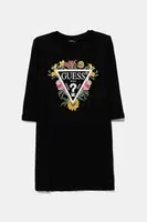 Dětské bavlněné šaty Guess černá barva, mini, J3YK13 KA6W4
