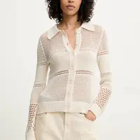 Kardigan Moschino Jeans dámský, béžová barva, lehký, 0905 3701