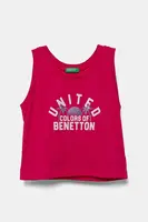 Dětský bavlněný top United Colors of Benetton růžová barva, 3I1XCH01Z