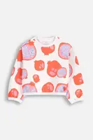 Dětská bavlněná mikina Coccodrillo bílá barva, vzorovaná, TROPICAL STORY GIRL KIDS