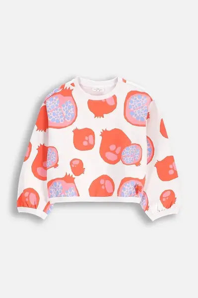 Dětská bavlněná mikina Coccodrillo bílá barva, vzorovaná, TROPICAL STORY GIRL KIDS