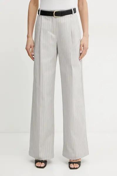 Kalhoty MAX&Co. dámské, šedá barva, jednoduché, high waist, 2516131064200