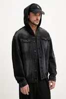 Bavlněná bunda Desigual BERLIN šedá barva, oversize, 25SMED04