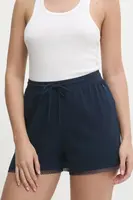 Kraťasy Tommy Hilfiger dámské, tmavomodrá barva, hladké, medium waist, UW0UW05798