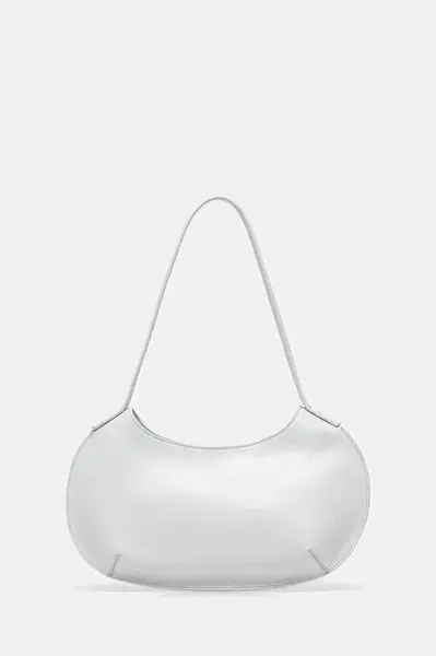 Kožená kabelka By Far šedá barva, MWBSB056CL034WH025PL