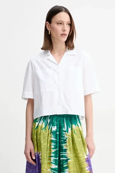 Bavlněná košile MAX&Co. bílá barva, relaxed, s klasickým límcem, 2516111014200