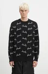 Svetr KSUBI Skript Knit pánský, černá barva, MFA24KW003