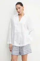 Halenka MICHAEL Michael Kors dámská, bílá barva, hladká, MS540SPH7A