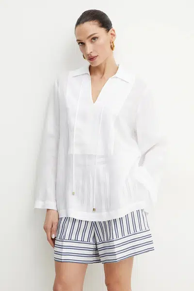 Halenka MICHAEL Michael Kors dámská, bílá barva, hladká, MS540SPH7A
