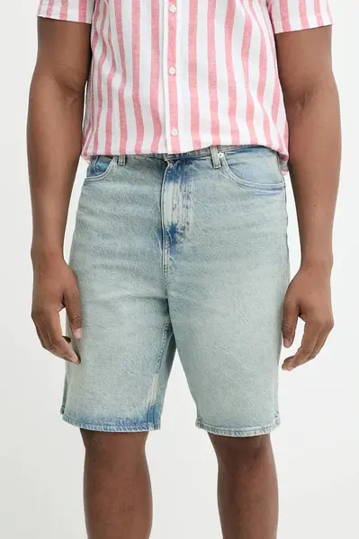 Džínové šortky Tommy Jeans pánské, modrá barva, DM0DM20958