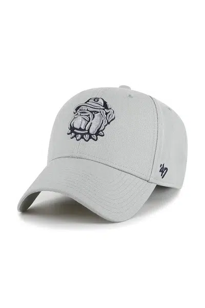 Bavlněná baseballová čepice 47 brand NCAA Georgetown Hoyas šedá barva, s aplikací, C-MVP1093WBV-GY