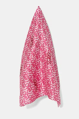 Šátek Guess růžová barva, AW5299 SIL03