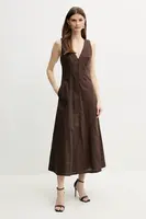 Lněné šaty Bardot CORDELIA