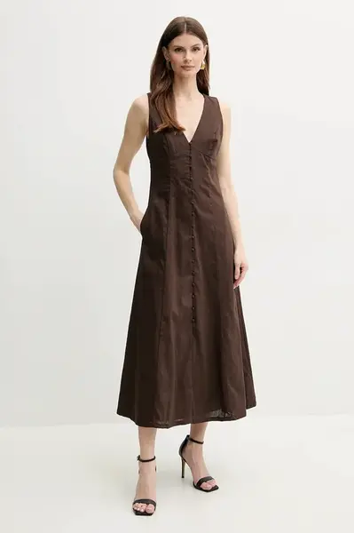 Lněné šaty Bardot CORDELIA