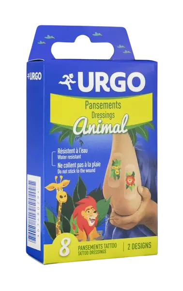 URGO TATTOO Animal Dětská náplast 8 ks