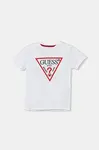 Dětské bavlněné tričko Guess bílá barva, s aplikací, N4YI37 K8HM4