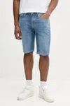 Džínové šortky Pepe Jeans SLIM GYMDIGO SHORT TRACK pánské, modrá barva, PM801075HV1