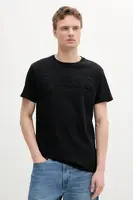 Bavlněné tričko Guess pánské, černá barva, s aplikací, M4PI0E K8HM4