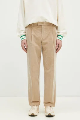 Manšestrové kalhoty Drôle de Monsieur Le Pantalon Golfeur Corduroy béžová barva, PERM-BP165-CO156-BG