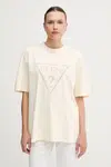 Bavlněné tričko Guess Originals dámské, béžová barva, M5GI10 K8FQ4