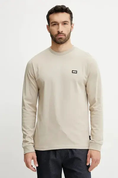 Bavlněné tričko s dlouhým rukávem Picture Sican béžová barva, MTS1212