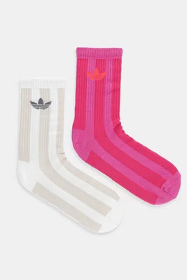 Ponožky adidas Originals Striped 2-pack dámské, růžová barva, JW2987