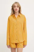 Bavlněná košile Silvian Heach TANDAM dámská, oranžová barva, relaxed, s klasickým límcem, GPP25446CA