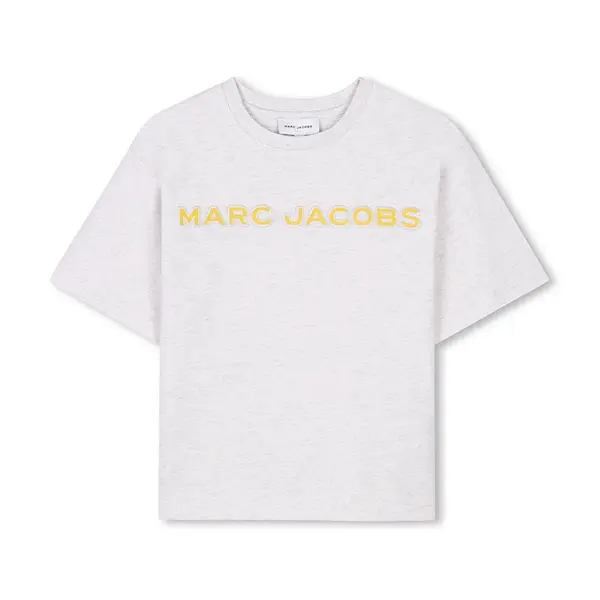 Dětské bavlněné tričko Marc Jacobs šedá barva, s potiskem, W60457