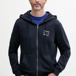Bavlněná mikina Tommy Hilfiger pánská, tmavomodrá barva, s kapucí, hladká, MW0MW39250