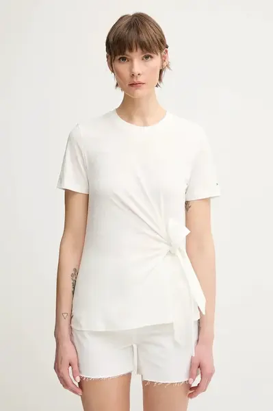Bavlněné tričko Tommy Hilfiger dámské, bílá barva, WW0WW44559