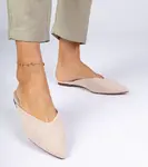 Gemre Beige elegant eco-suede mules Sarium