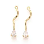 Brass Micro Pave Clear Cubic Zirconia Pendants