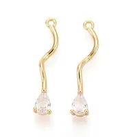 Brass Micro Pave Clear Cubic Zirconia Pendants