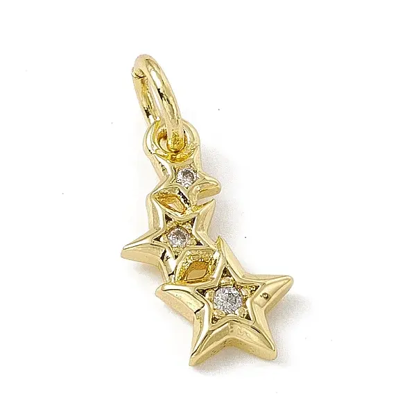 Brass Micro Pave Cubic Zirconia Charms