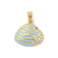 Brass Micro Pave Cubic Zirconia Pendants