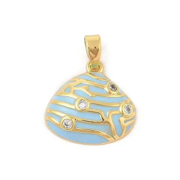 Brass Micro Pave Cubic Zirconia Pendants