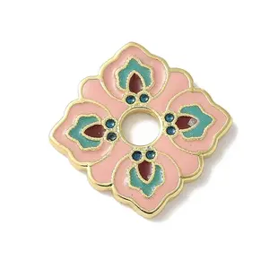 Flower Brass Enamel Beads