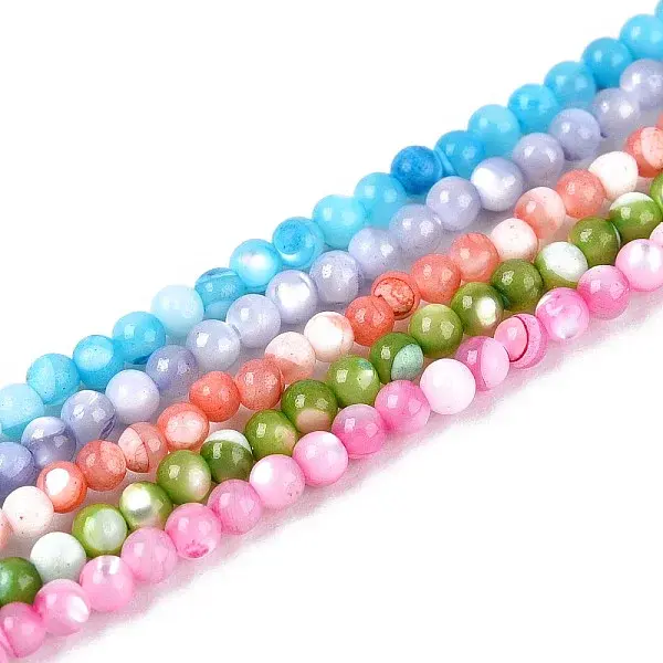 Dyed Natural Trochid Shell/Trochus Shell Beads Strands