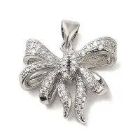 Brass Micro Pave Clear Cubic Zirconia Pendants