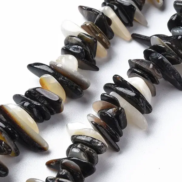 Natural Black Lip Shell Bead Strands