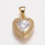 Brass Micro Pave Cubic Zirconia Charms