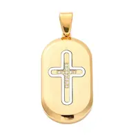 304 Stainless Steel Micro Pave Cubic Zirconia Pendants