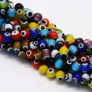 Handmade Evil Eye Lampwork Round Beads